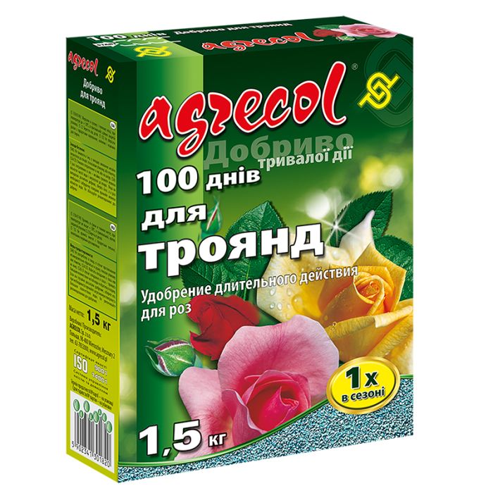 Добриво для троянд 100 днів 13-12-16 Agrecol, 1,5 кг