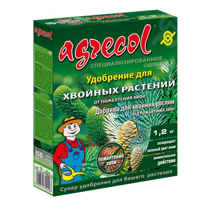 Добриво для хвойних від пожовтіння хвої 0-0-6 Agrecol, 1,2 кг